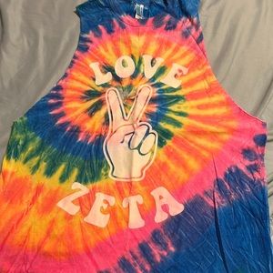 Tie dye ZTA muscle Tee